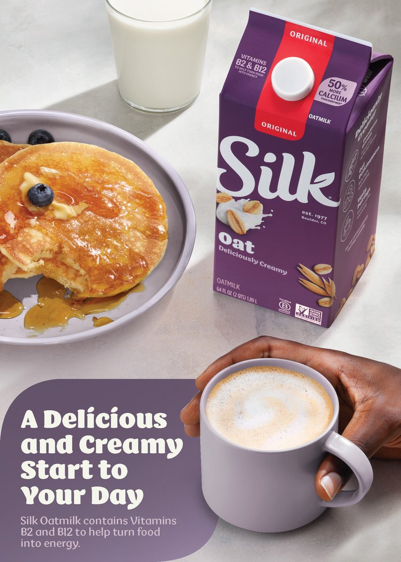 Silk Oatmilk English shelf-talker created by HAP