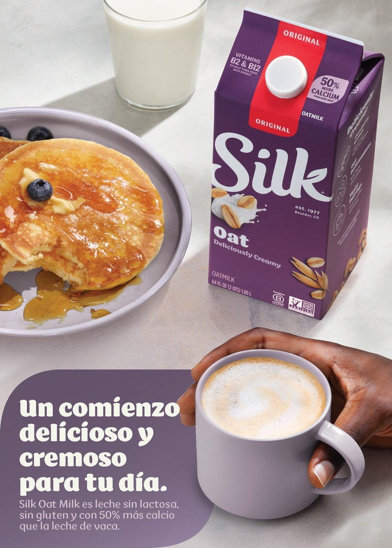 Silk Oatmilk Spanish shelf-talker adapted by HAP