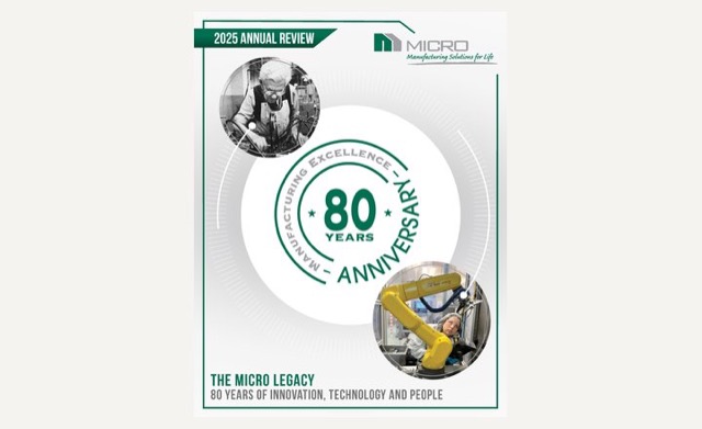 Printed cover of Micro's 2025 annual review marking an 80-year anniversary