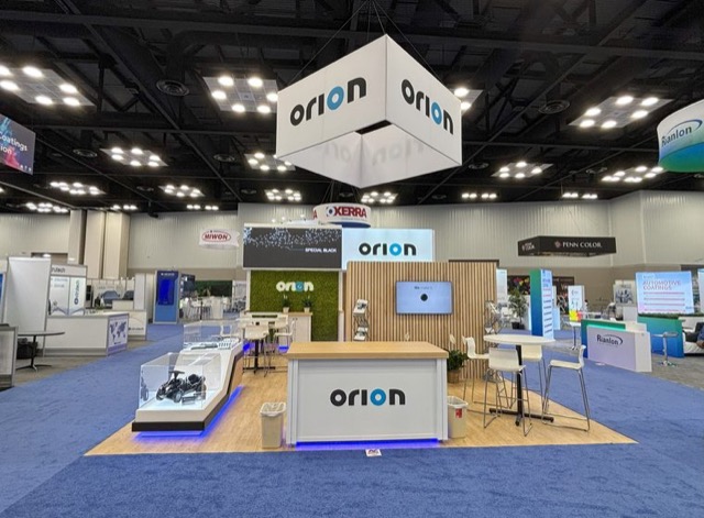 Custom Orion trade show exhibit designed and fabricated by HAP